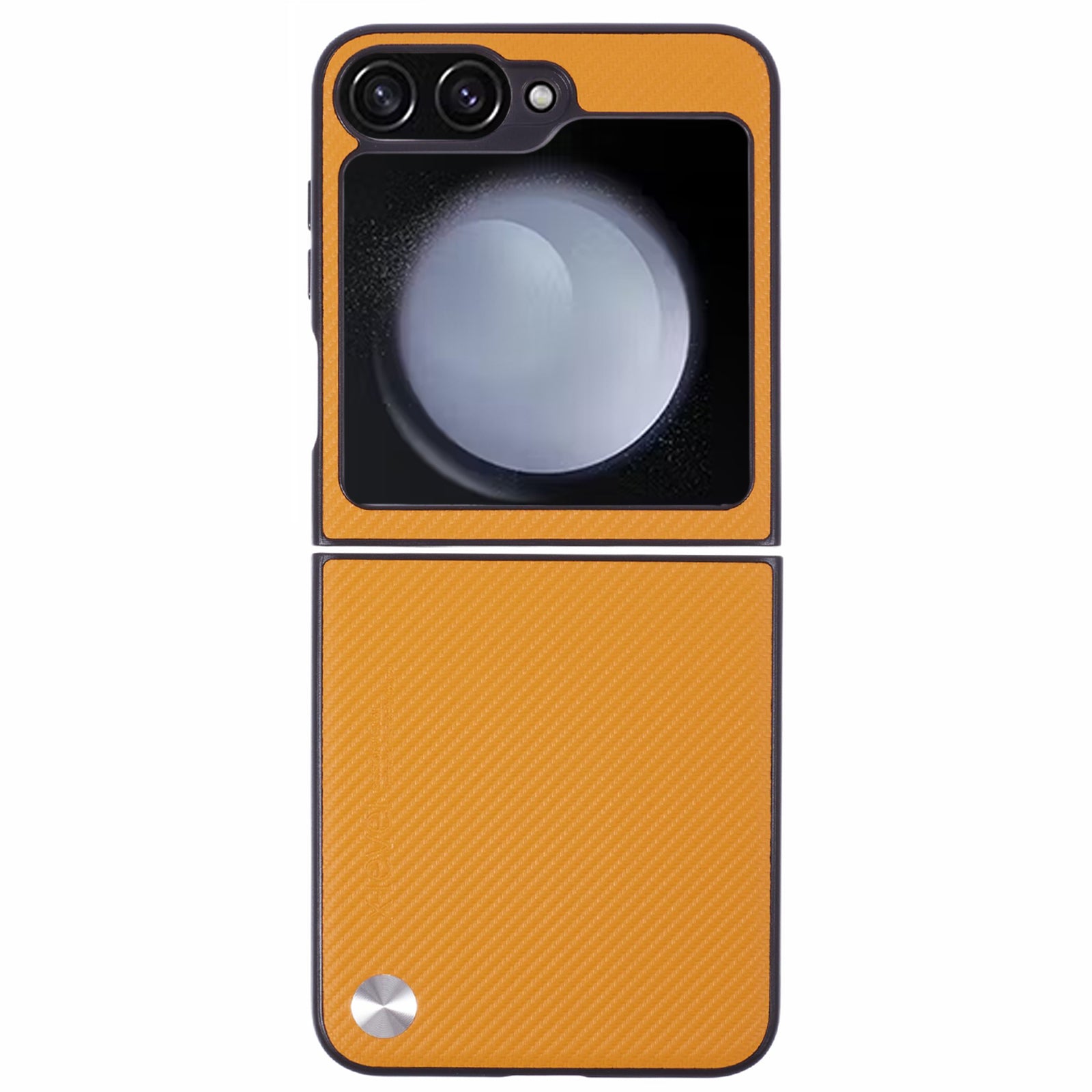 X-LEVEL Phone Case for Samsung Galaxy Z Flip6 5G Carbon Fiber Texture PU Leather+PC Phone Cover - Orange X-LEVEL Phone Case for Samsung Galaxy Z Flip6 5G Carbon Fiber Texture PU Leather+PC Phone Cover - Orange